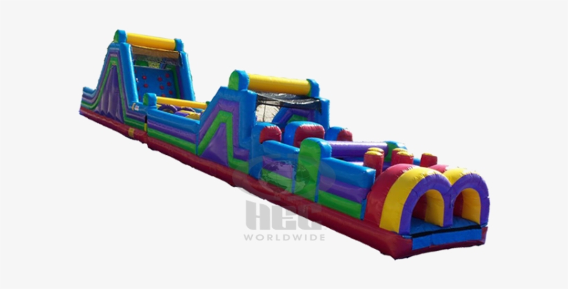 Mega 70' Obstacle Course With Rock Climb And Slide, transparent png