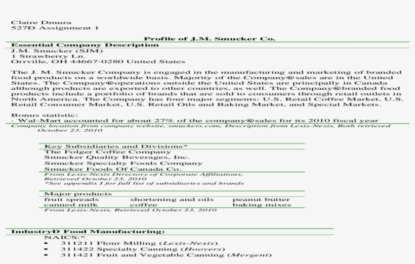 Company Profile J M Smucker Co Doc Doent, transparent png