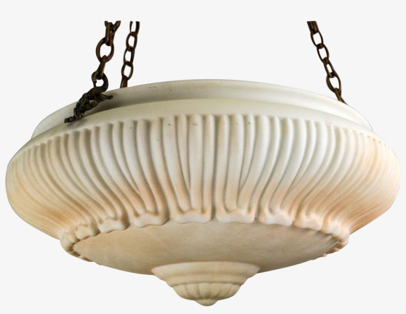 1920's American Glass Gravity Bowl Pendant, transparent png