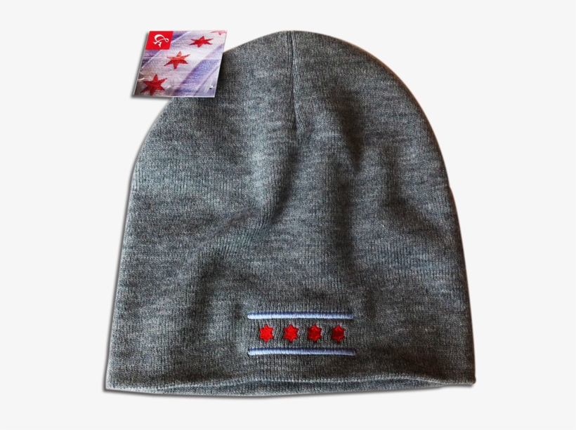Grey Chicago Flag Beanie Gorrita, Chicago, transparent png