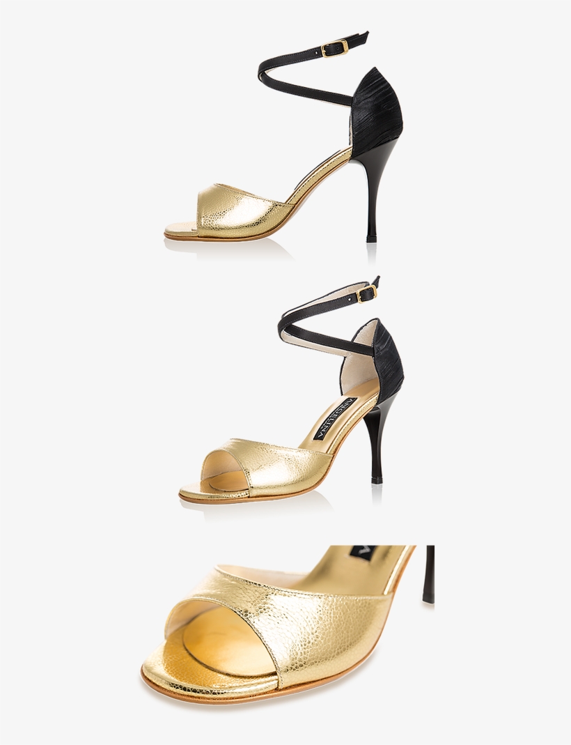 shiny gold heels