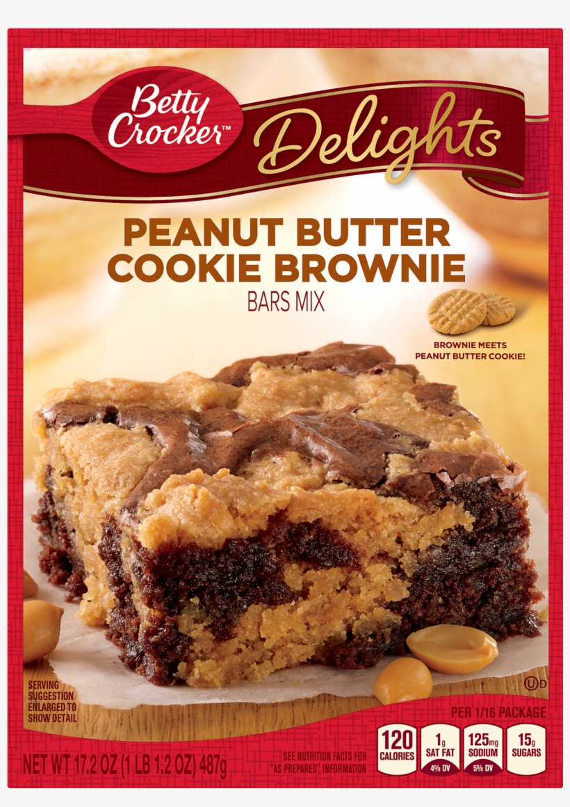 Betty Crocker Delights Peanut Butter Cookie Brownie, transparent png