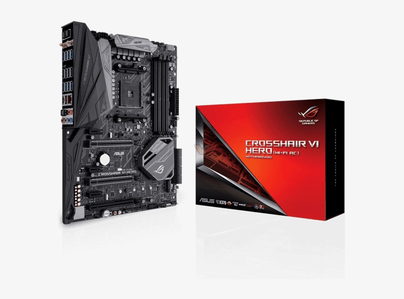 Asus Rog Crosshair Vi Hero Amd Am4 Motherboard, transparent png