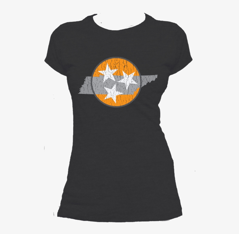 Tri Star Orange Womens Short Sleeve T Shirt, transparent png