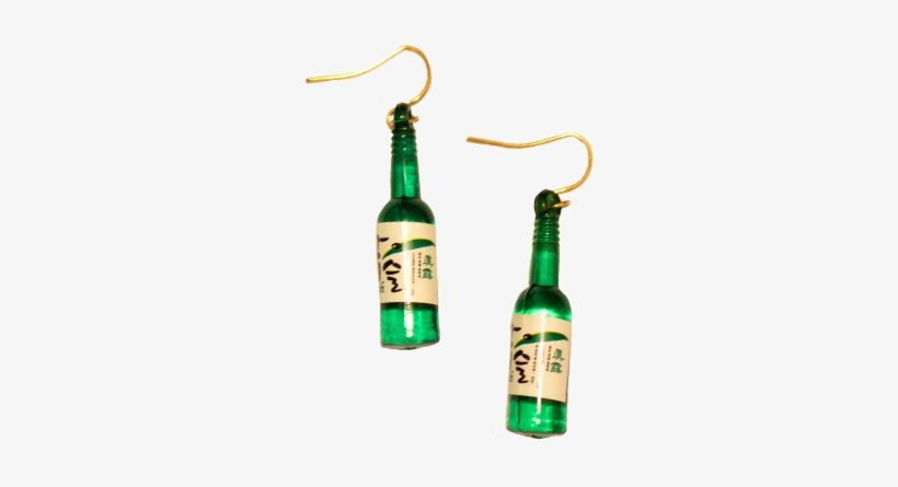 Soju Bottle Earrings, transparent png
