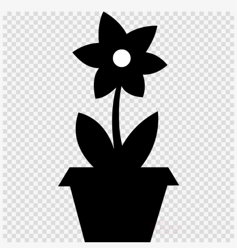 Flower In A Pot Silhouette Clipart Flower Clip Art, transparent png