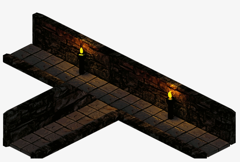25746 Plex Dungeon Torchlit Hall T Intersection Top, transparent png