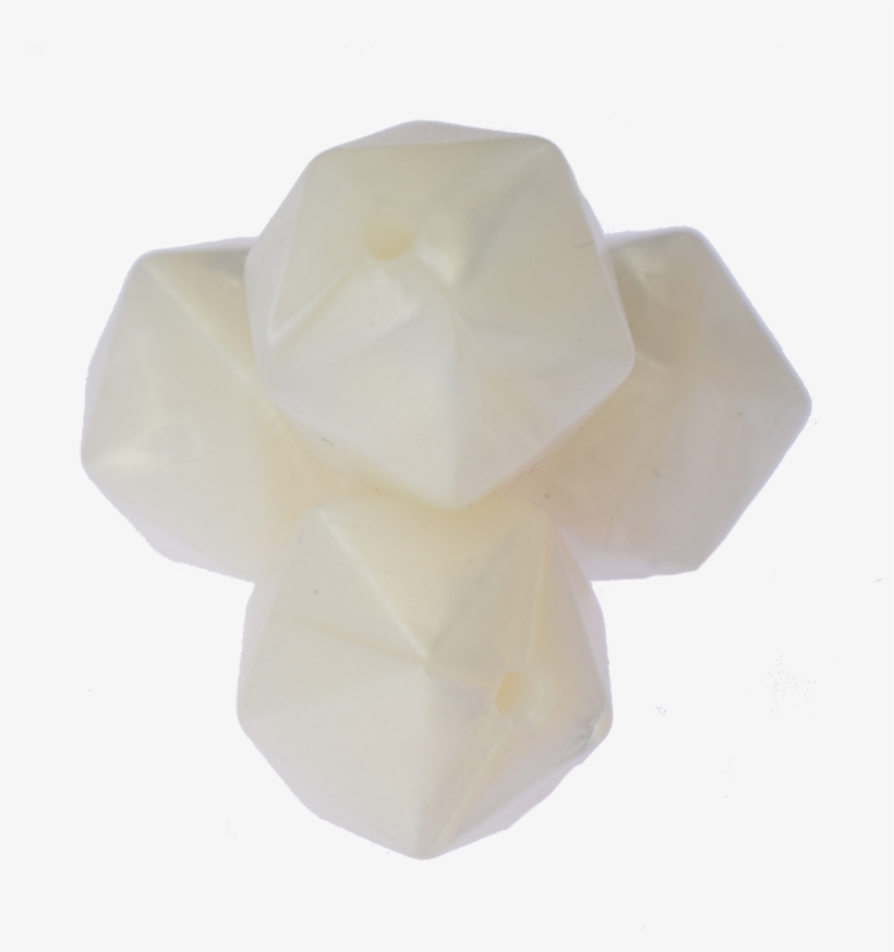 Icosahedron 17mm Pearl White, transparent png