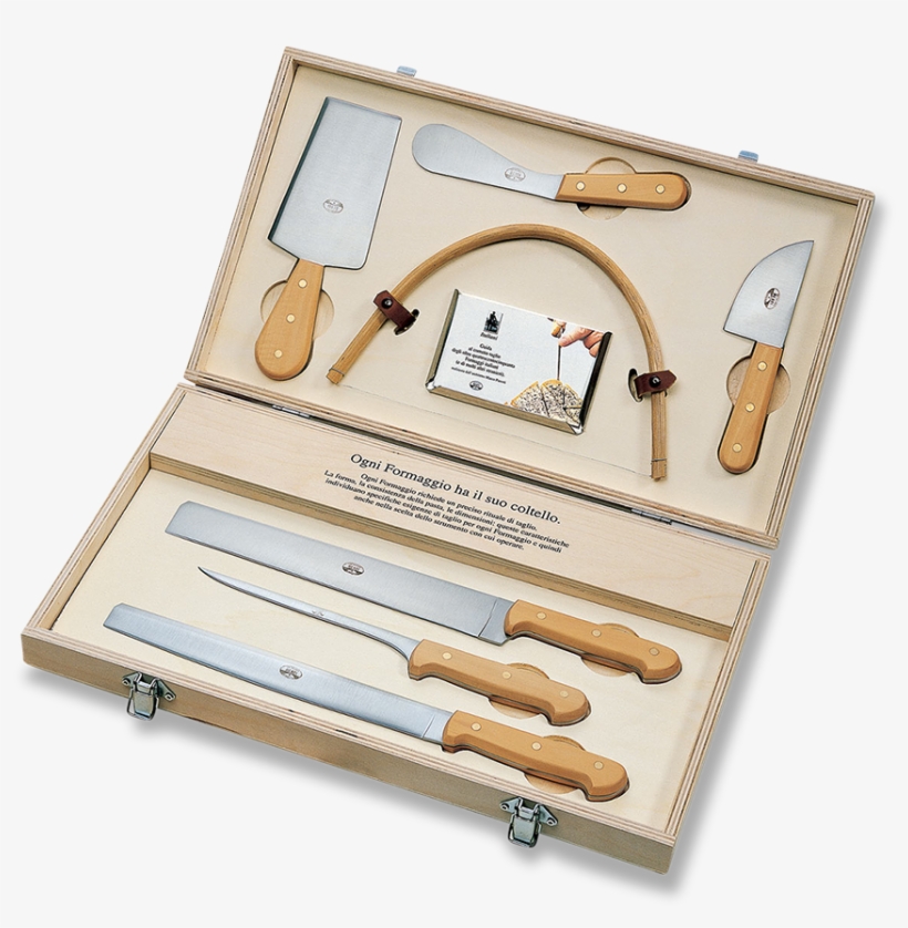 Italiani 7pc Cheese Knife Set Boxwood-0, transparent png