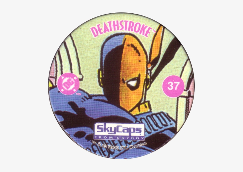 Deathstroke On A Pog, I Mean A Milkcap, I Mean A Skycapeh, - Dc Comics, transparent png