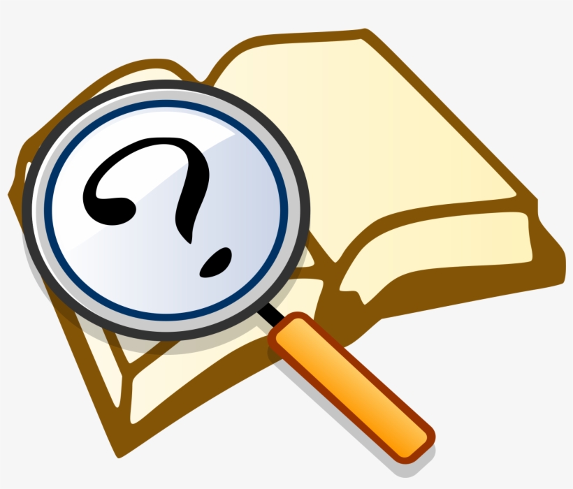File Question Magnify Svg Wikimedia Commons Open - Book With Question Mark Clipart, transparent png