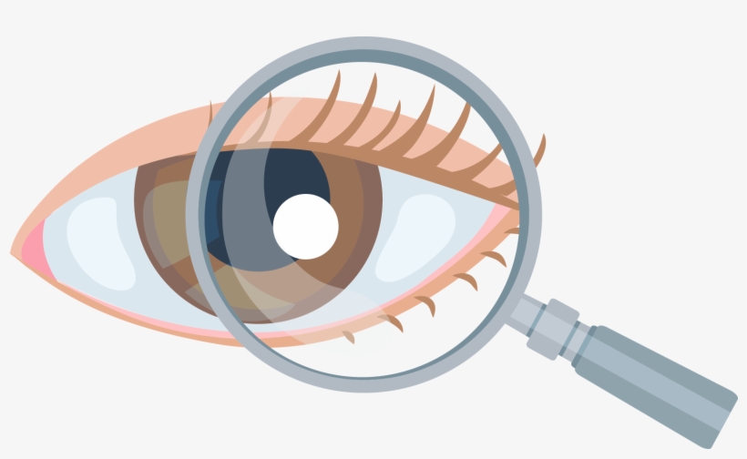 Eye Ophthalmology On Glasses - Eye And Magnifying Glass, transparent png