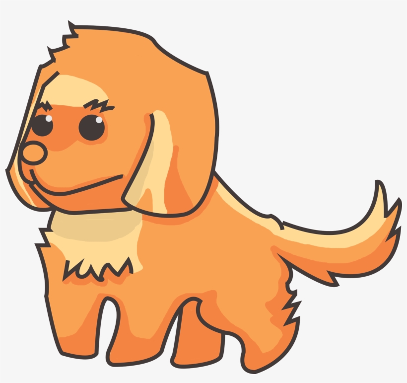 Chibi Golden Retriever - Golden Retriever Cartoon, transparent png