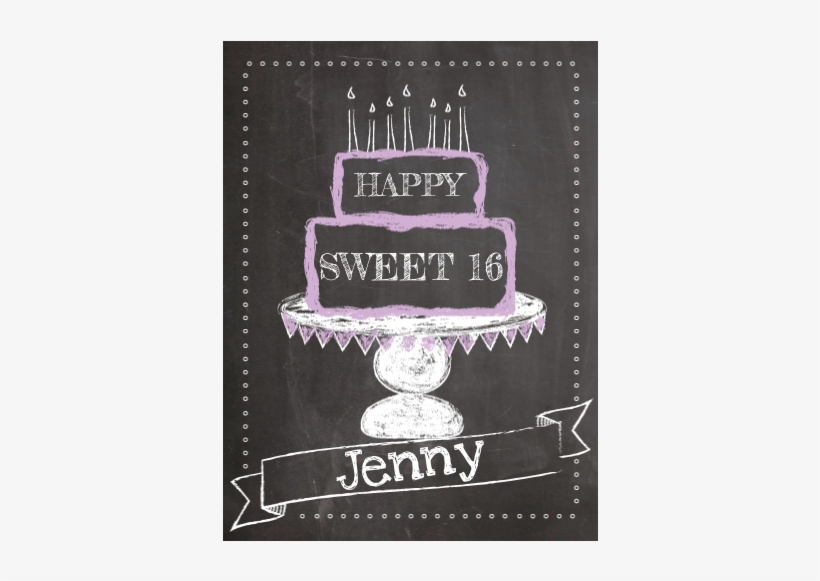 Happy Sweet 16 Chalkboard, transparent png