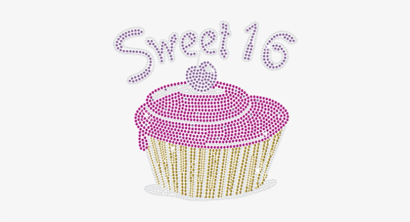 Sweet 16 Cherry Cake With Rhinestone Combination, transparent png