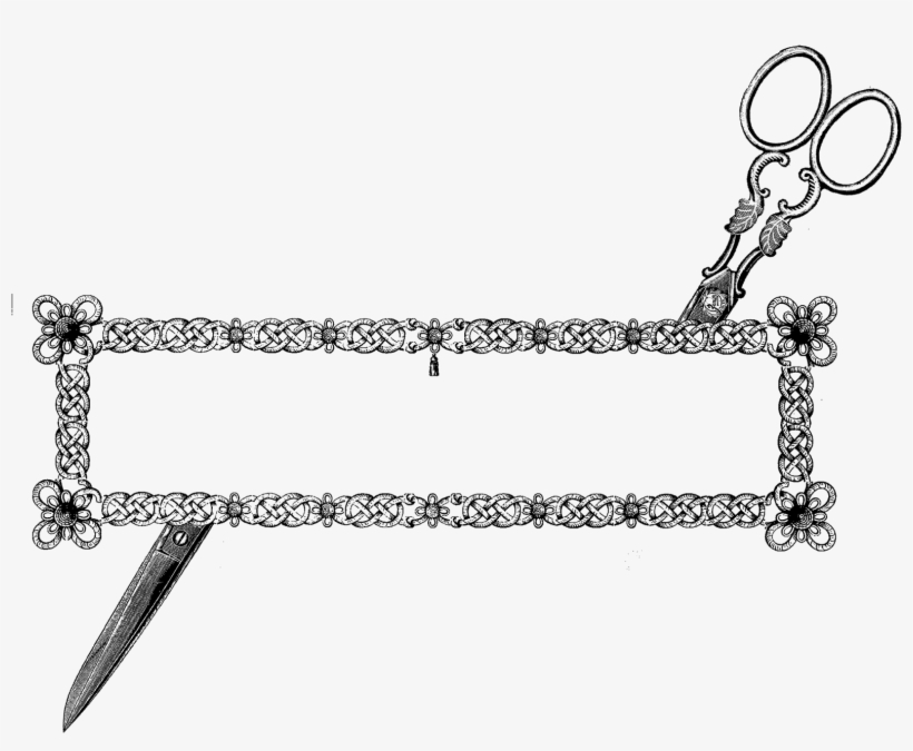 Sewing Scissors Decorative Frame Downloads - Design, transparent png