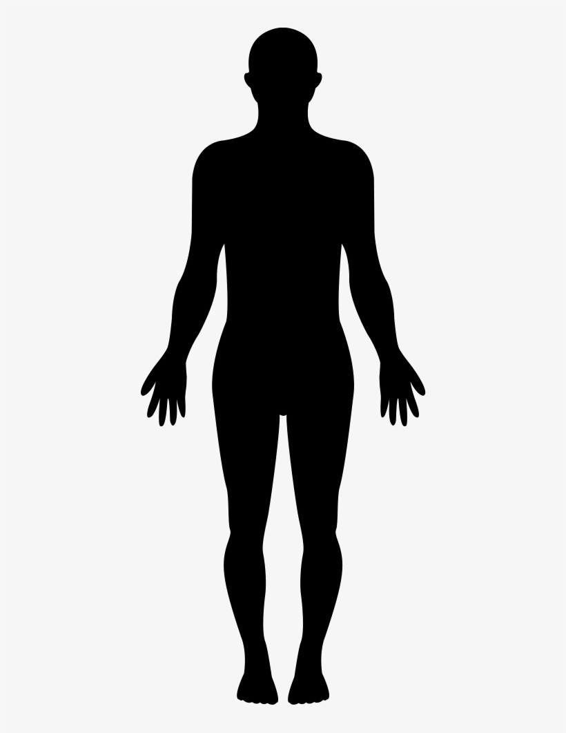 Standing Human Body Silhouette - Silhouette Of A Girl Standing, transparent png