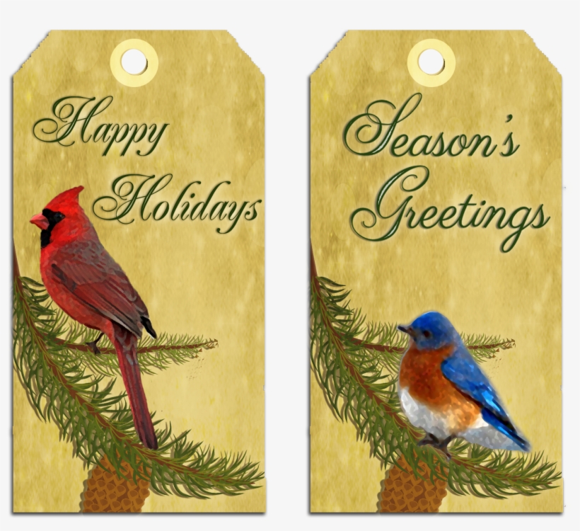 Christmas Gift Tags Cardinal Bluebird - 100 Holiday Gift Tags, transparent png