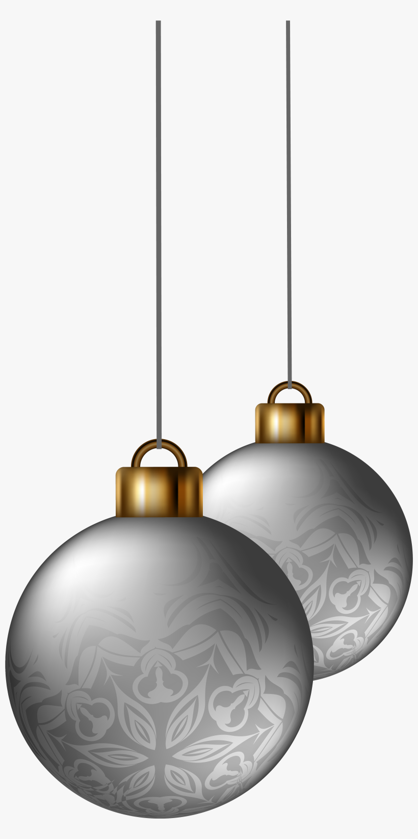 Silver Christmas Balls Png Clipart Image - Christmas Ornament, transparent png