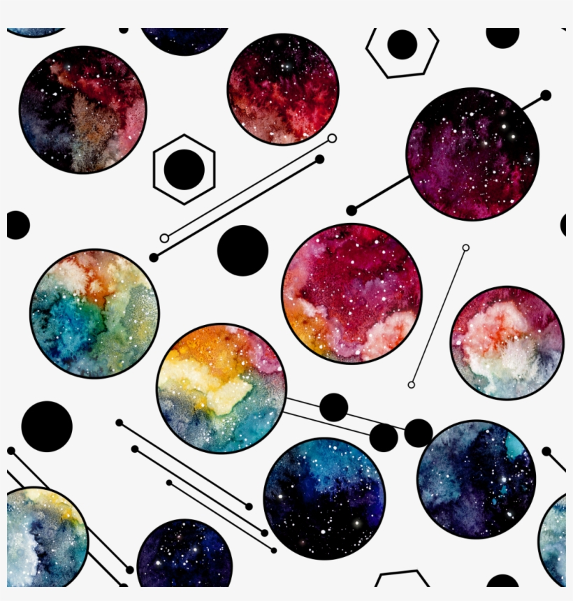 Redbubble Watercolor Colorful Galaxy In Circles Tasche, transparent png