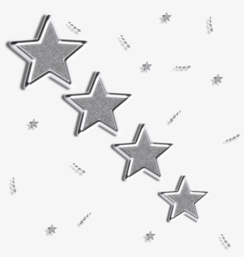 Silver Stars Clipart - Серебряные Звезды, transparent png