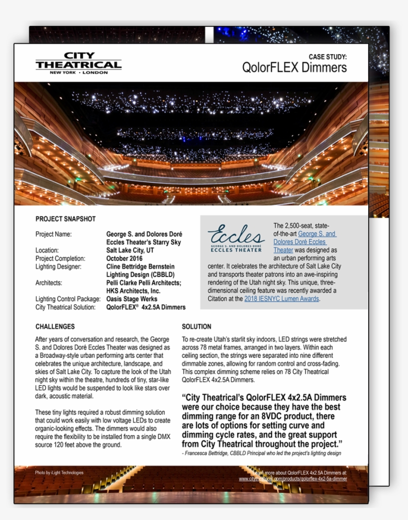City Theatrical's Qolorflex® - Eccles Theater, transparent png