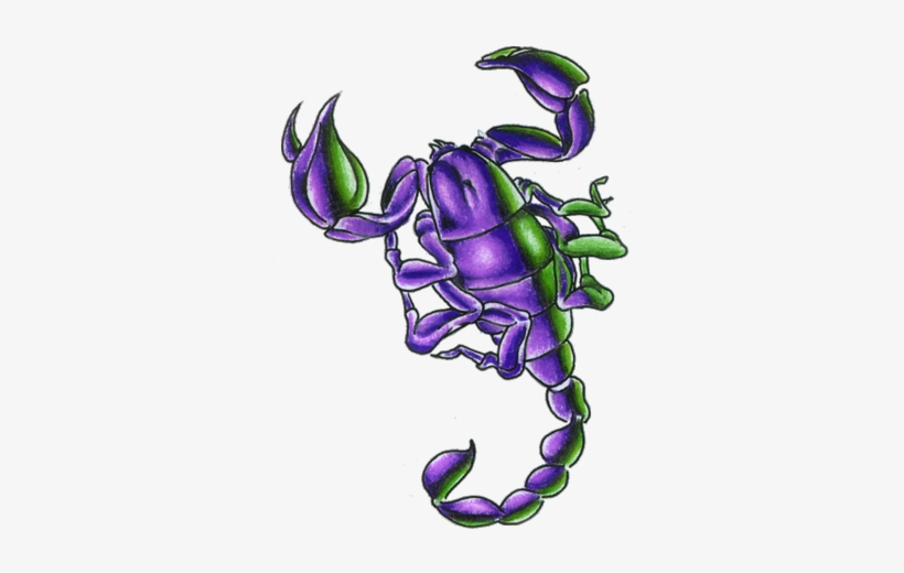 Purple Ink Scorpio Tattoo Design - Scorpio Tattoo Png, transparent png