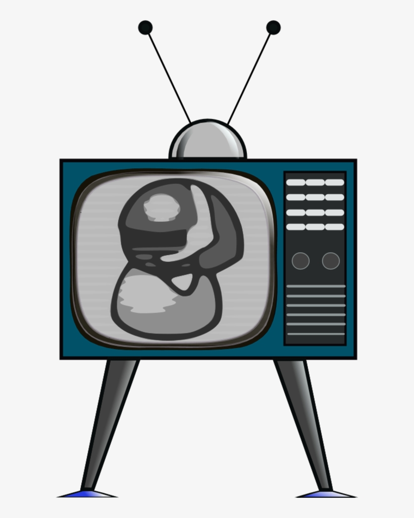 Television Tv Old Antenna Black And White - Colour Tv Clipart, transparent png