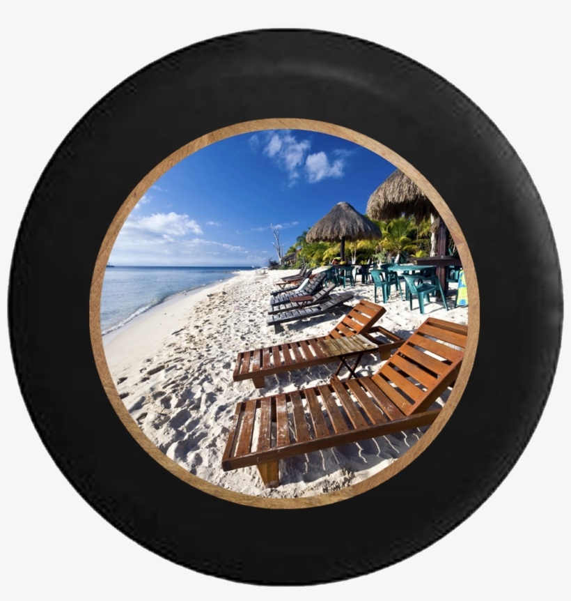 Ocean Beach Lounge Chairs And Tiki Huts Vacation Rv - Closeout! Lamont Bonfire Bay Flamingo Cabana Round, transparent png