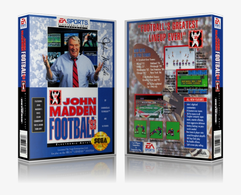 Genesis John Madden Football 93 Sega Megadrive Replacement, transparent png