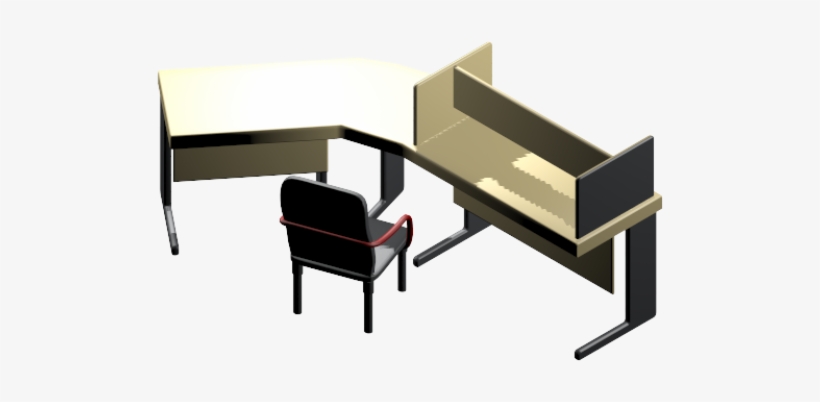 Reception Desk 3ds Max Model, transparent png