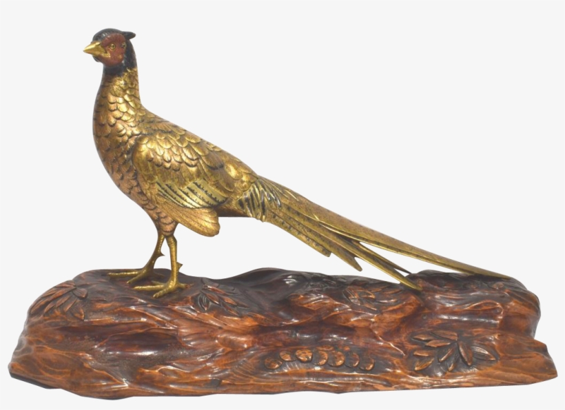Large Gilt Bronze Figure Of A Pheasant On The Original, transparent png