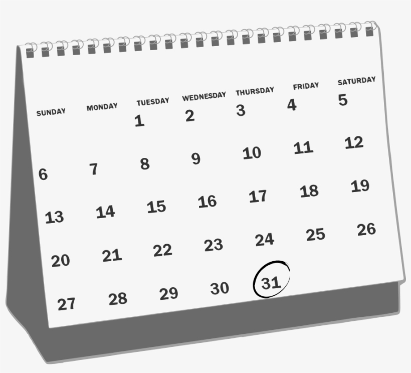 White Education Calendar Graphic With Black Font, transparent png