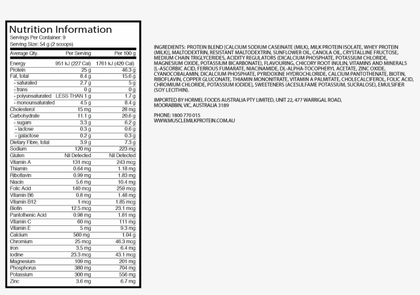 Muscle Milk® Genuine Protein Powder Vanilla, transparent png