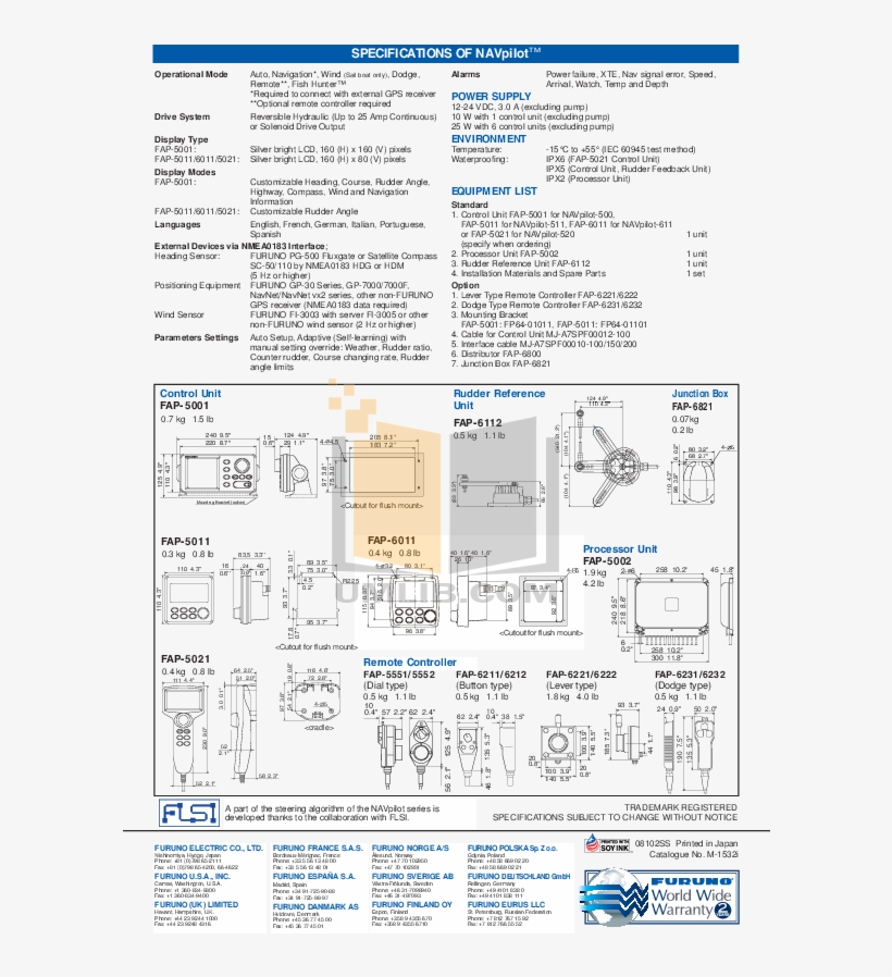 Furuno Other Fap-50 Auto Pilot Pdf Page Preview, transparent png