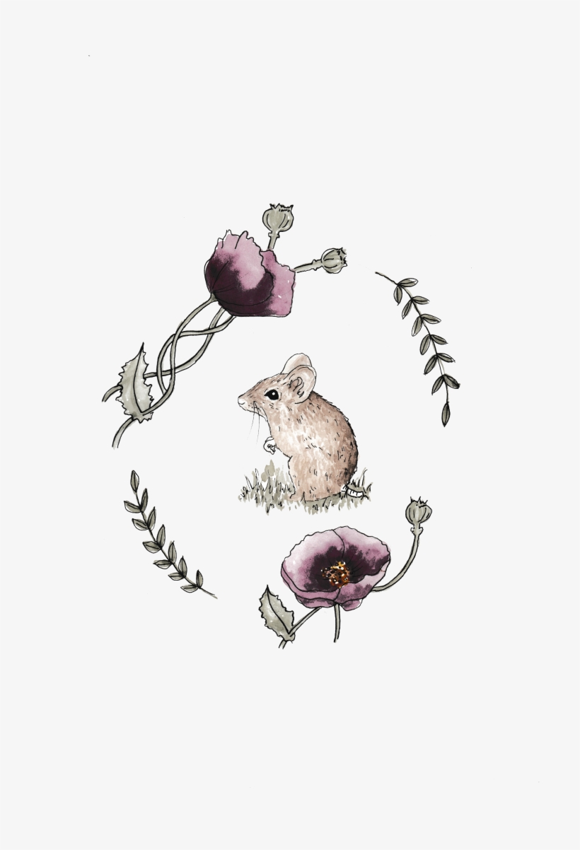 Art Print Featuring A Field Mouse Within A Garland, transparent png
