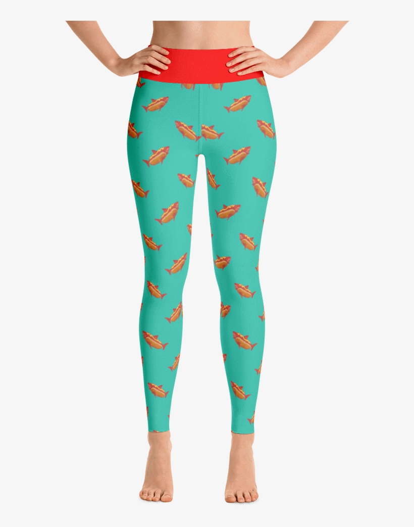 Hotdog Shark Yoga Leggings, transparent png