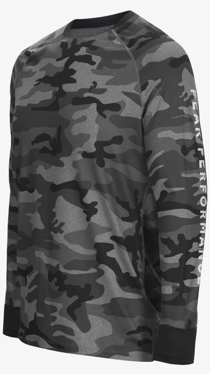 Men's Spirit Camo Printed Base Layer Long Sleeve Pattern, transparent png