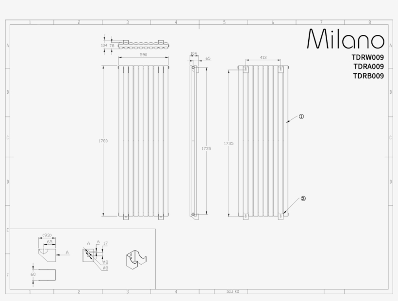 Grey Anthracite Vertical Designer Radiator Technical, transparent png
