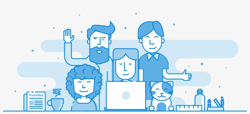 Blue Our Team Flat Line, transparent png