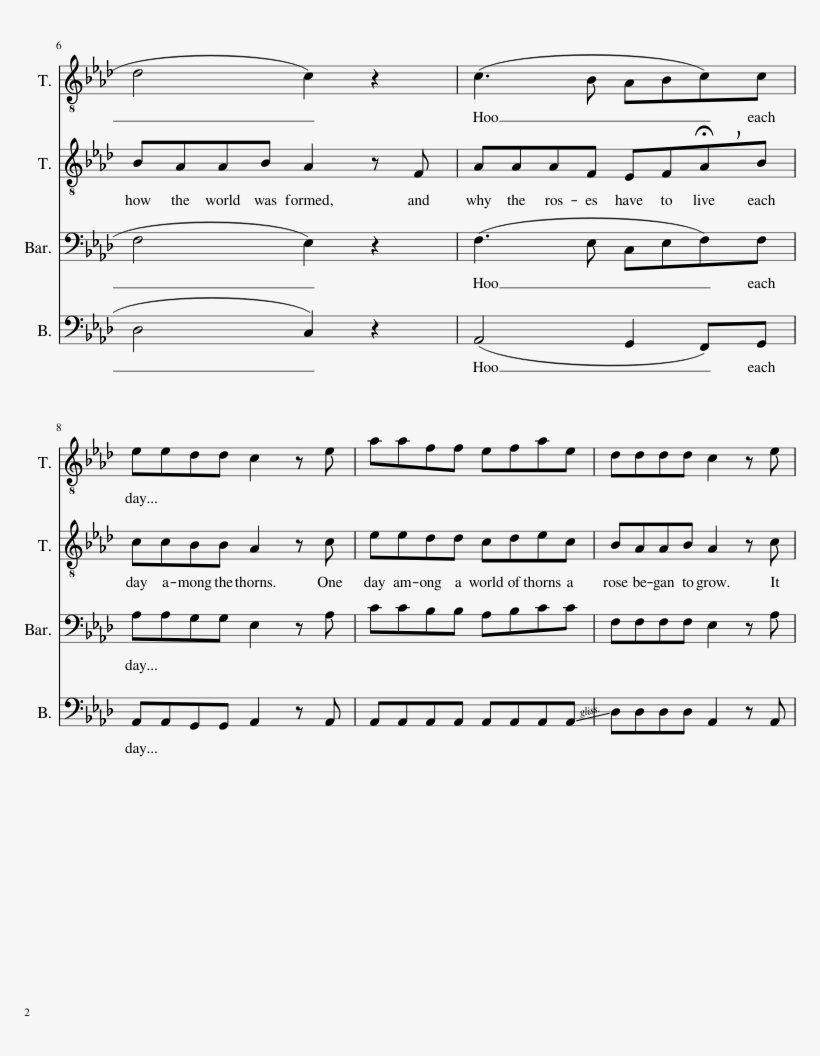 Rose Among The Thorns Sheet Music Composed By Arr 850x1100 PNG