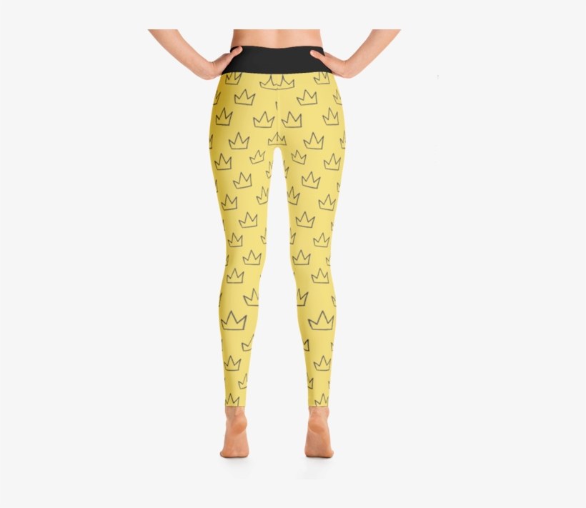 Basquiat Samo Crown Pattern High Waist Leggings, transparent png