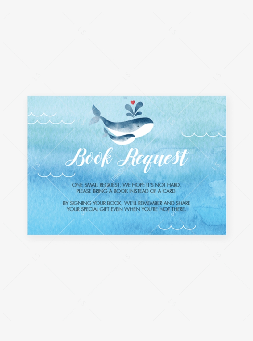 Blue Whale Baby Book Request Card By Littlesizzle, transparent png