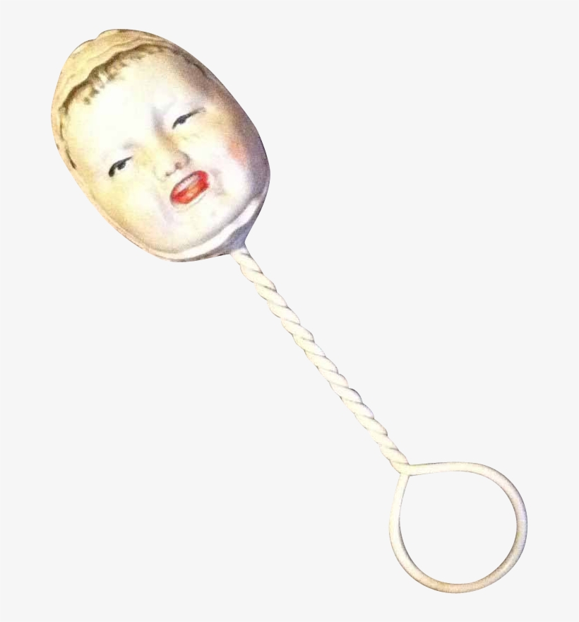 Victorian Celluloid Doll Baby Rattle Two Faces Double, transparent png