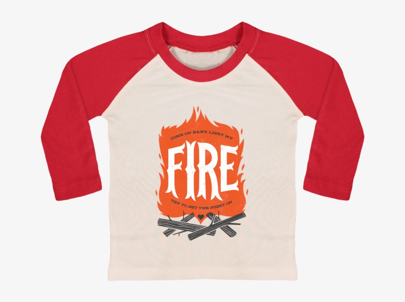 T-shirt Bébé Baseball Manches Longues Fire Par Chriswharton, transparent png