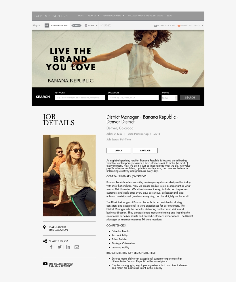 As A Global Specialty Retailer, Banana Republic, transparent png