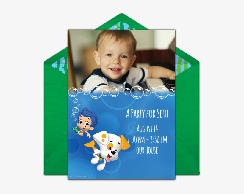 Bubble Guppies Photo Online Invitation, transparent png
