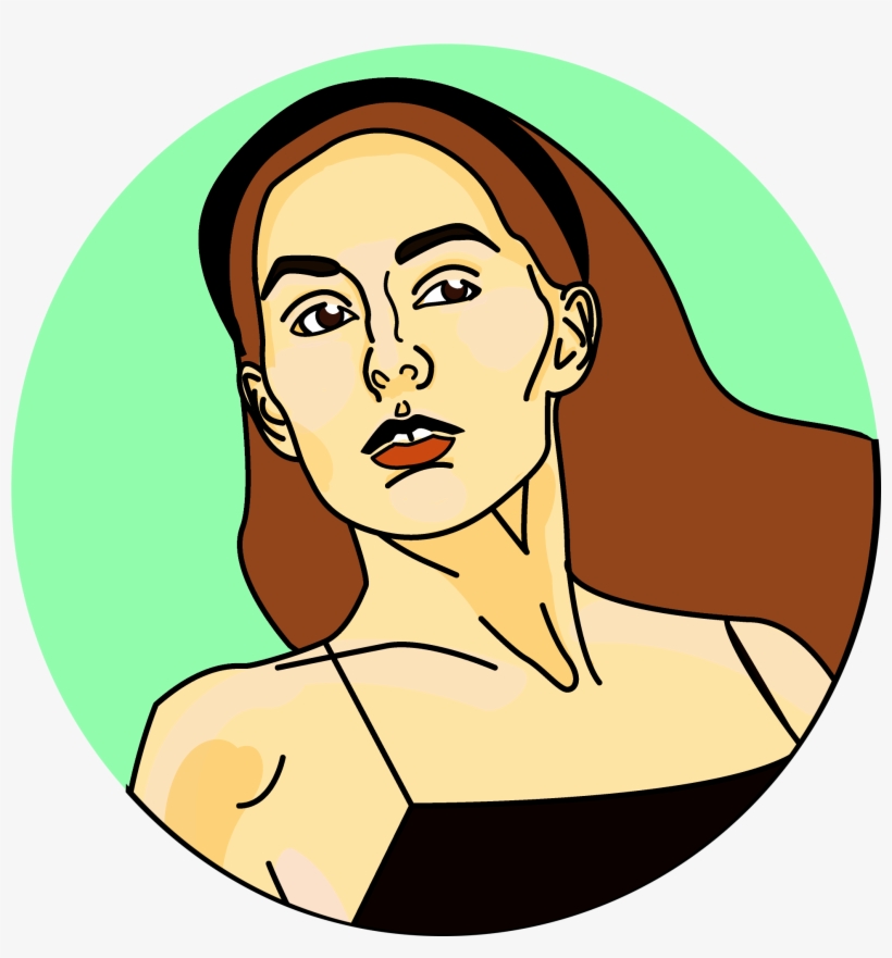 Feminist Fatal Illustration, Line Art, Graphic Portrait,, transparent png