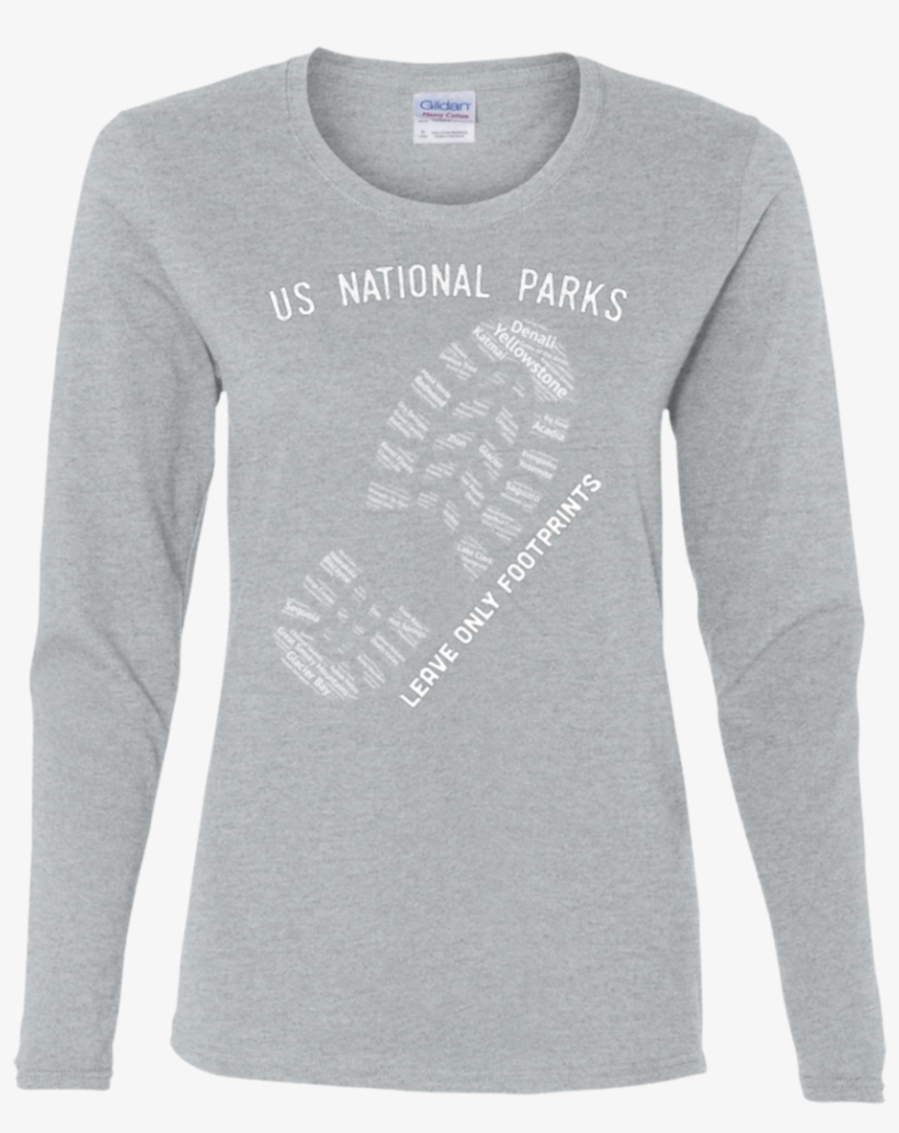 Women's National Park Boot Print Long Sleeve T-shirt, transparent png
