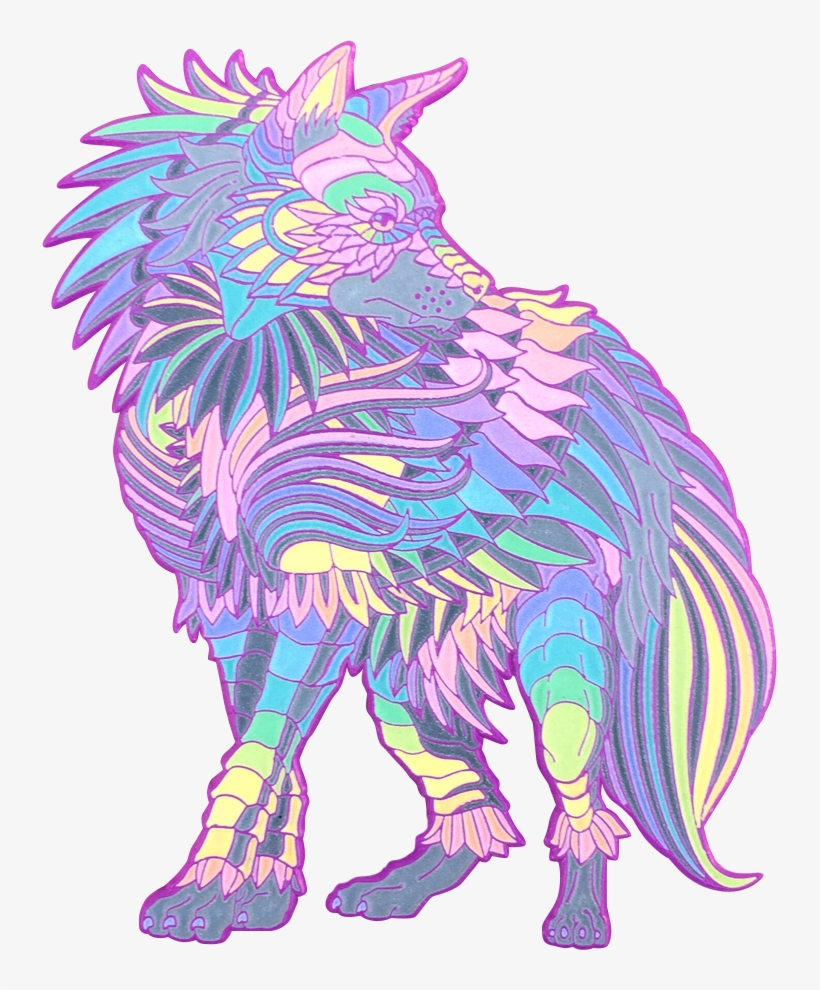 Rainbow Pastel Hyena, transparent png